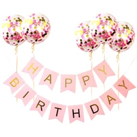 party favors confetti balloons girl happy birthday 1set letters banner boy birthday party decorations kids baby shower hot sale