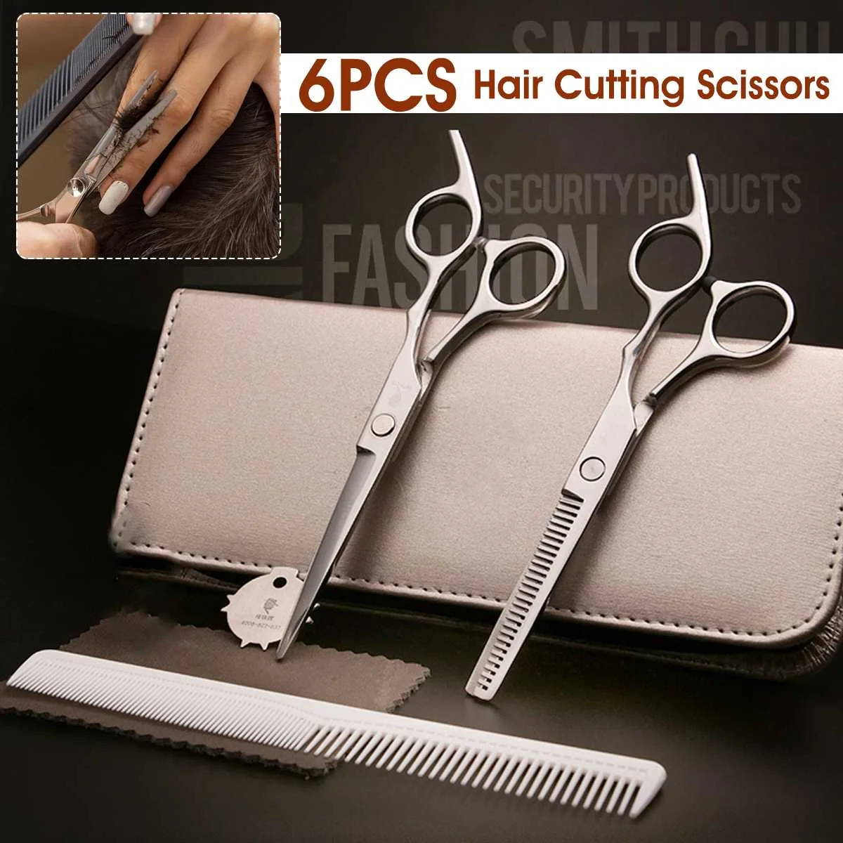 

Professional 6CR 6 inch Hair Scissors Haircut Sissors Thinning Hair Cutting Shears Hairdresser Scissors Home Barber Salon Tools
