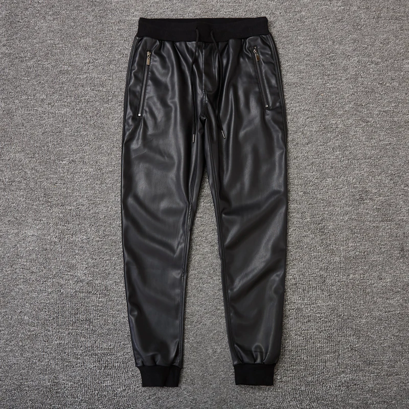 Ветрозащитные повседневные теплые кожаные мужские брюки высшего качества