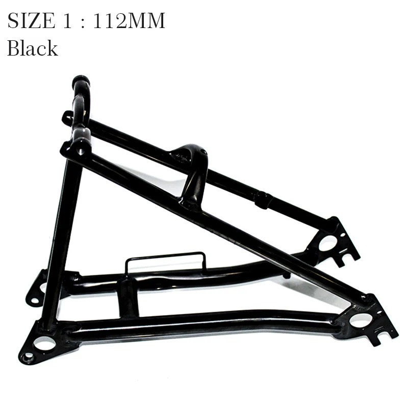 Black Frame 112mm TWTOPSE титановый велосипед вилка для Brompton Складная передняя вилка для велосипеда задняя треугольная оправа 1 и 1/" легкий 16" размер части - Цвет: Black Frame 112mm