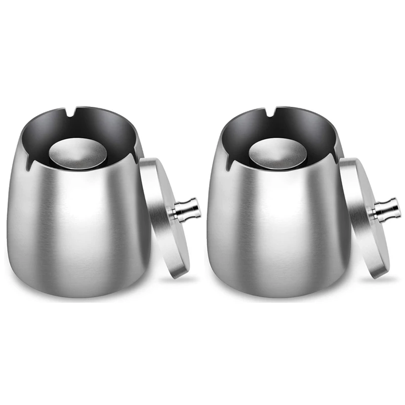 

2 шт., пепельница из нержавеющей стали, с крышкой