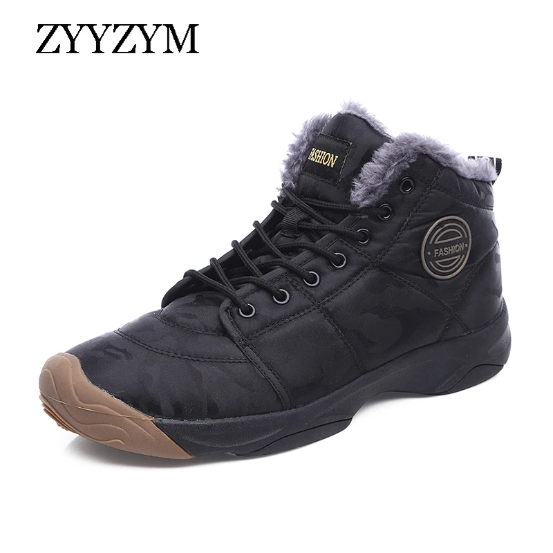

ZYYZYM Men Winter Shoes Sneakers Unisex EUR 36-46 Camouflage Casual Cotton Shoes Plush Keep Warm Outdoors Shoes Men Snow Boots