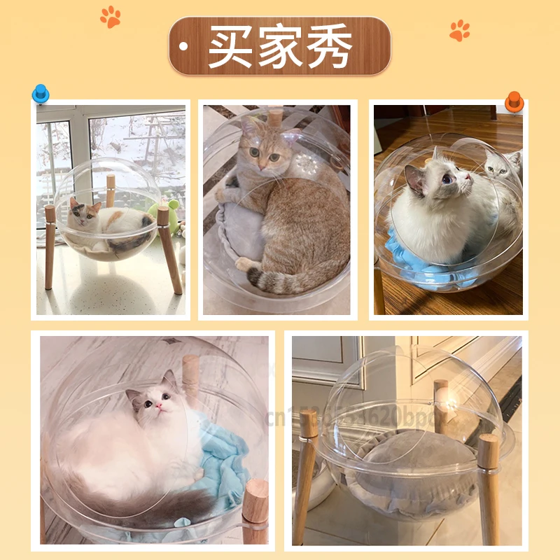 Современное простое прозрачное гнездо для кошки закрытое акриловое космическая