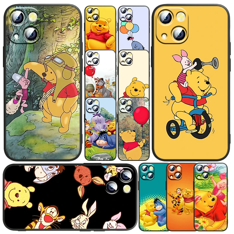 

Pooh Bear Cute For Apple iPhone 13 12 mini 11 SE 2020 XS XR X 8 7 Plus Pro MAX Black Soft Phone Case Funda Capa