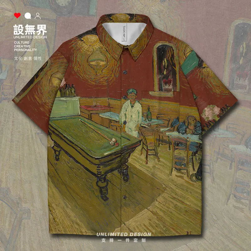 

World famous Painting The Night Cafe in the Place Lamartine in Arles The Ladies Waldegrave Short-Sleeved shirt Clothes Summer