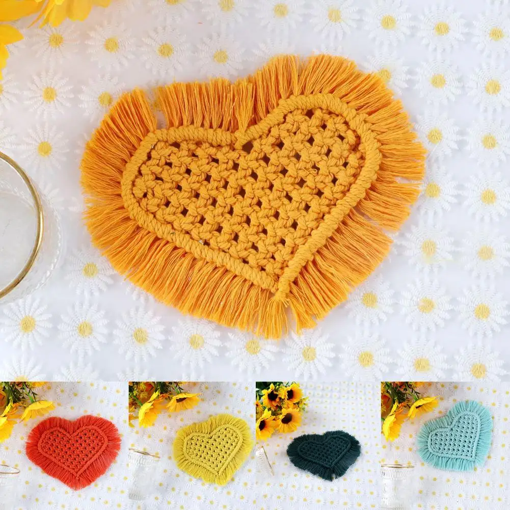

Lightweight Great Heat Insulated Beautiful Mug Mat Cotton Rope Cup Mat Eco-friendly for Household
