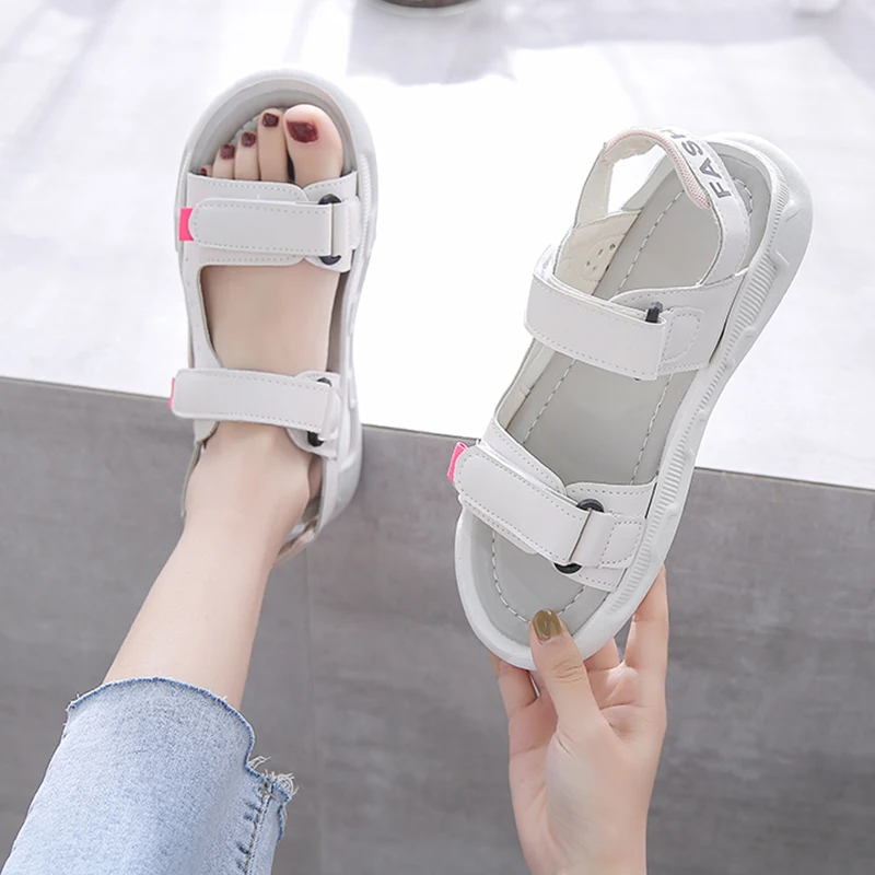 

Soft Comfort Shoes for Women 2021 Sandals Espadrilles Platform Suit Female Beige Summer Heels New Sports Flat High Black Girls B
