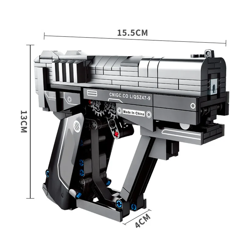 

HUIQIBAO 431Pcs Wandering Earth DIY Cap Pistol Model Building Blocks Technic Gun Educational Shooting Game Figure Bricks Toys