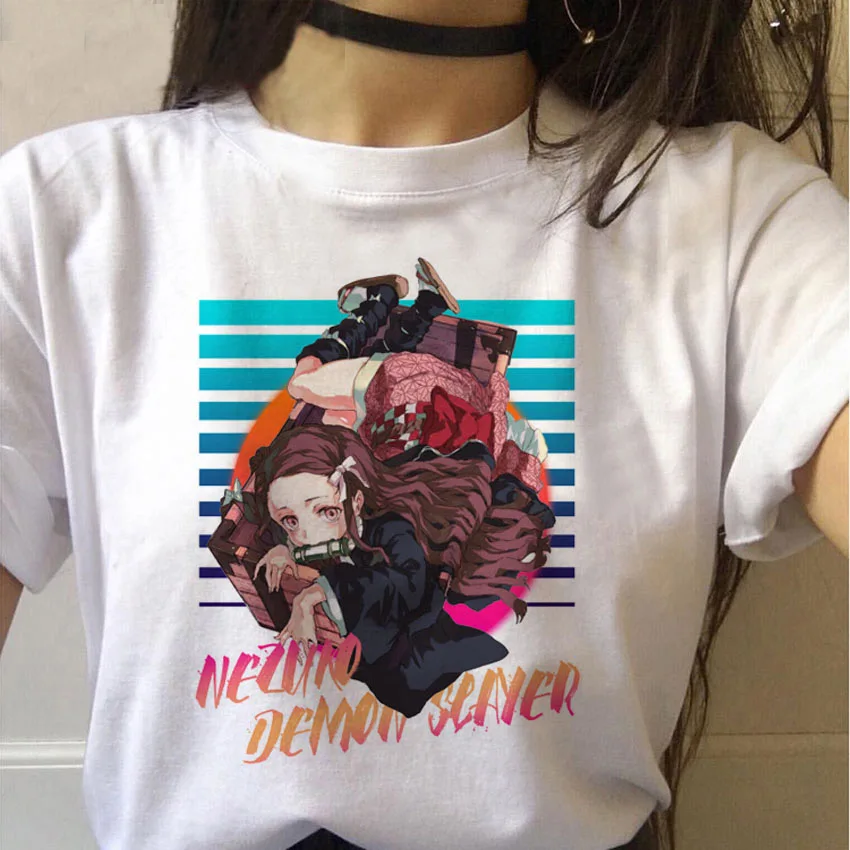 MLCRIYG женская футболка Женский Графический Топ японского аниме Harajuku Kawaii Streetwear Punk