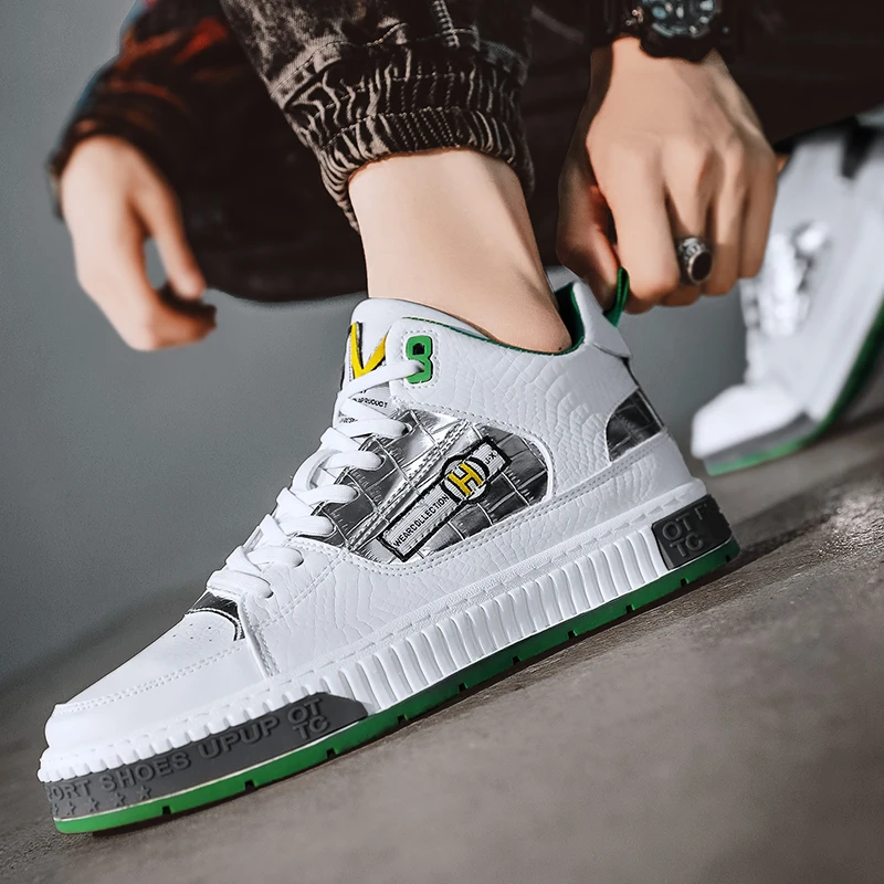 

High-quality new spring 2021 mens casual shoes comfortable flat shoes fashionable outdoor white breathable non-leather shoes3844