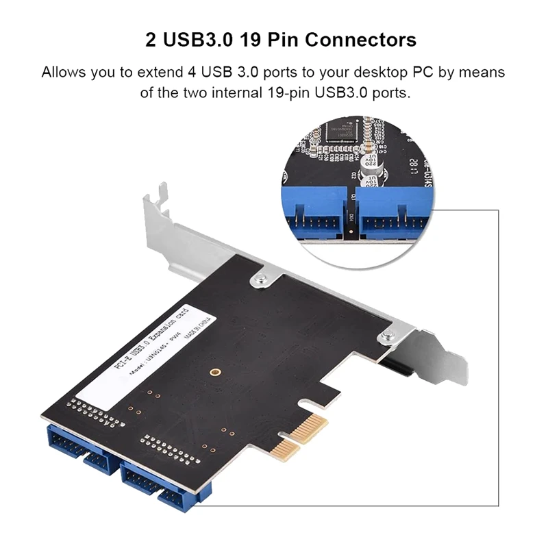 

Mini PCI-E, PCI Express Extender to Internal 2 Port 19Pin Header Fast 5Gbps PCI-Express USB 3.0 Card Adapter