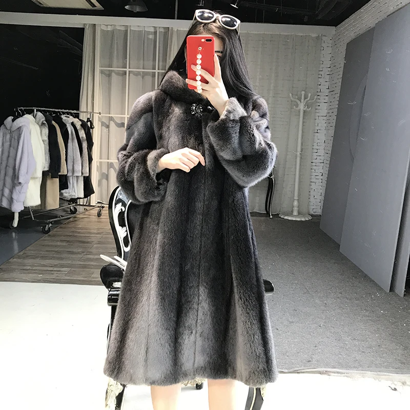 

Winter new Real fur coat Imported Crown-grade velvet mother mink coat women whole mink fur coat long fur coat real ful parka1513