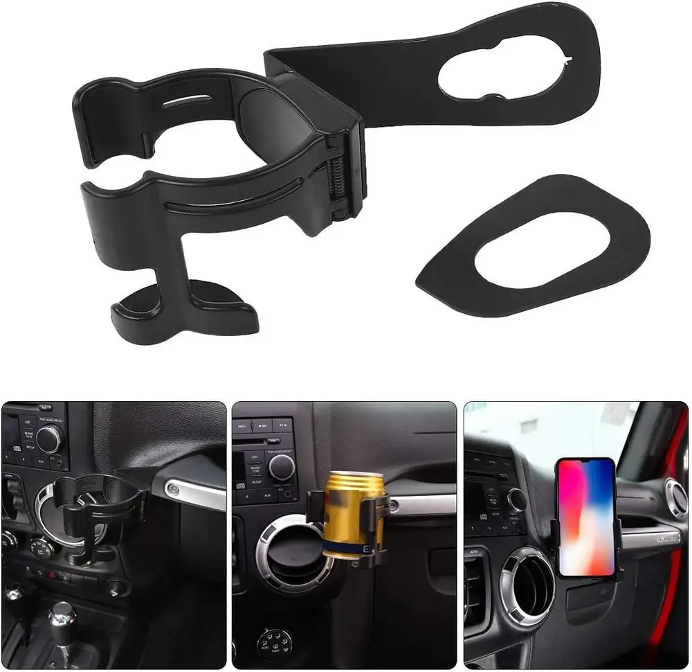 

Multi-function 2 In 1 Drink Cup Phone Holder Bolt-on Stand Bracket Mount For 2012-2018 Jeep Wrangler Jk Jku Accessories