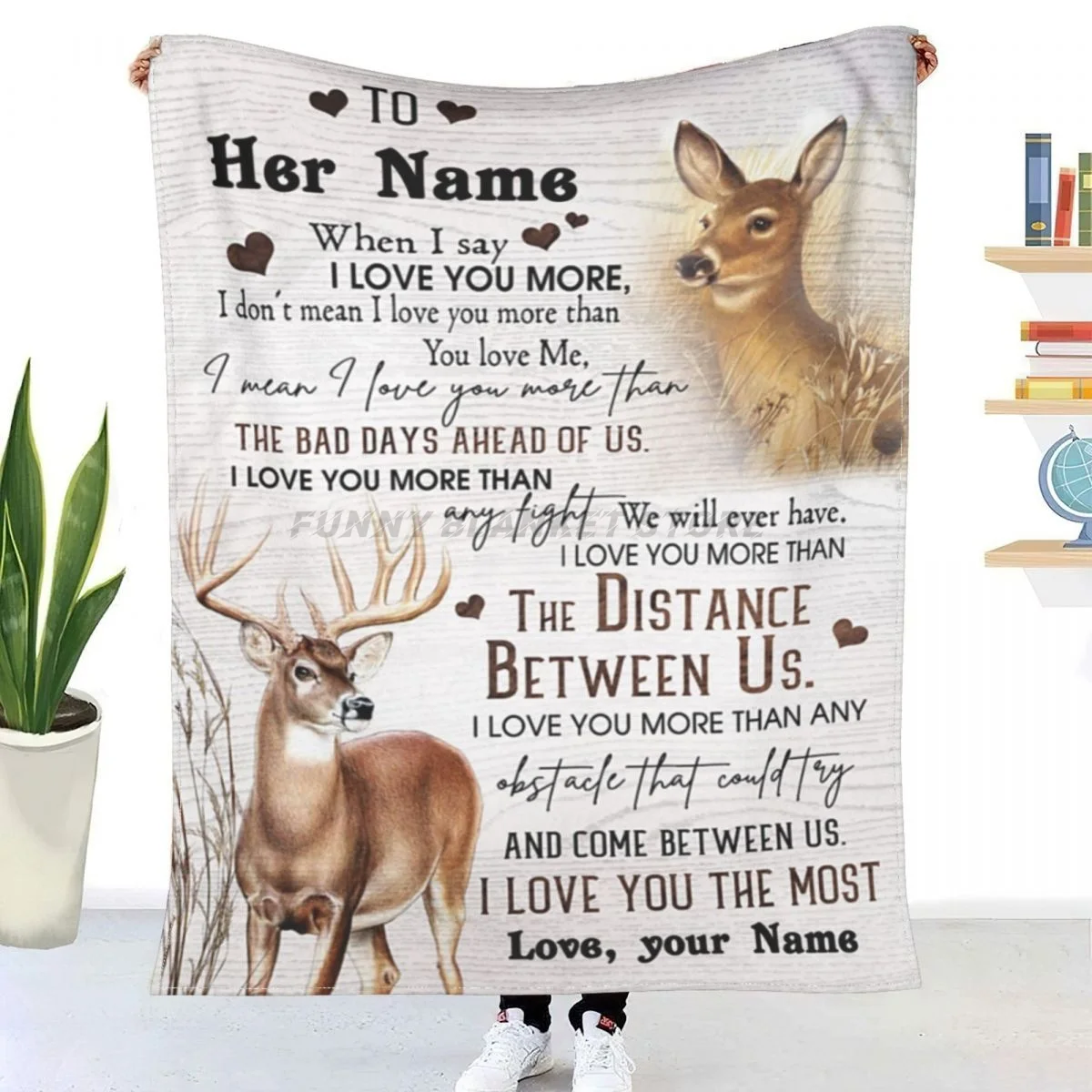 

I LOVE YOU THE MOST ; AMAZING GIFT FOR WIFE Sherpa Blankets Ultra Soft Flannel Fleece Throw Blankets for Couch Sofa Bed