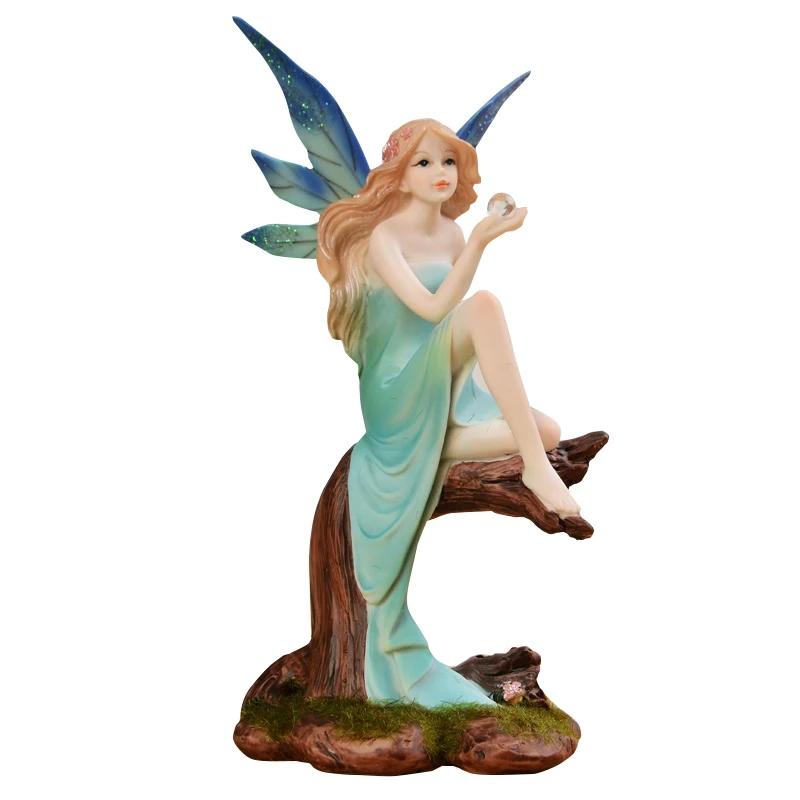 

Nordic Pastoral Forest Girl Angel Ornaments Figurines Miniatures Resin fairy garden Elf Crafts Wedding Gift home Decoration