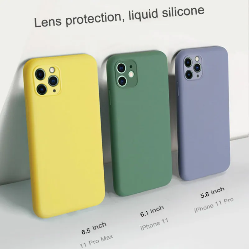 Официальный жидкий силиконовый чехол для iphone 11 Pro MAX мягкий ударопрочный полная