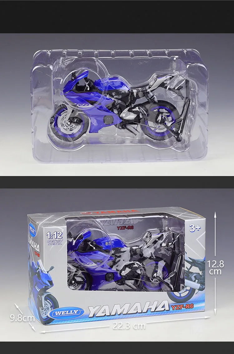 1:12 WELLY 2020 YAMAHA YZF R6 литья под давлением мотоциклов металлический автомобиль сплав