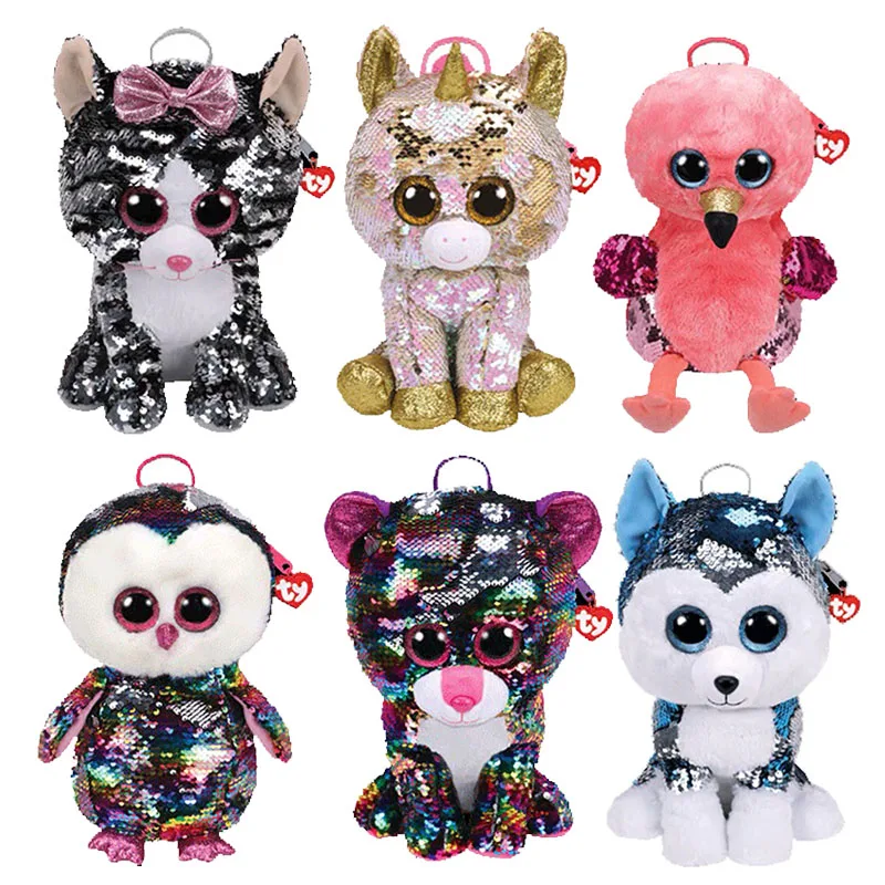 Плюшевые игрушки с блестками Ty Beanie большими глазами ленивый кот коллекционные