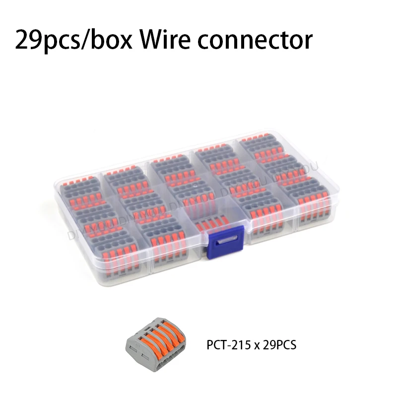 PCT-215GM(29PCS) Смешанные в штучной упаковке быстрый соединитель проводов Укрась свою PCT-212/213/214/215/218/222 SPL-2 3 компактный проводной разъем, клемма блока - Цвет: PCT-215GM(29PCS)