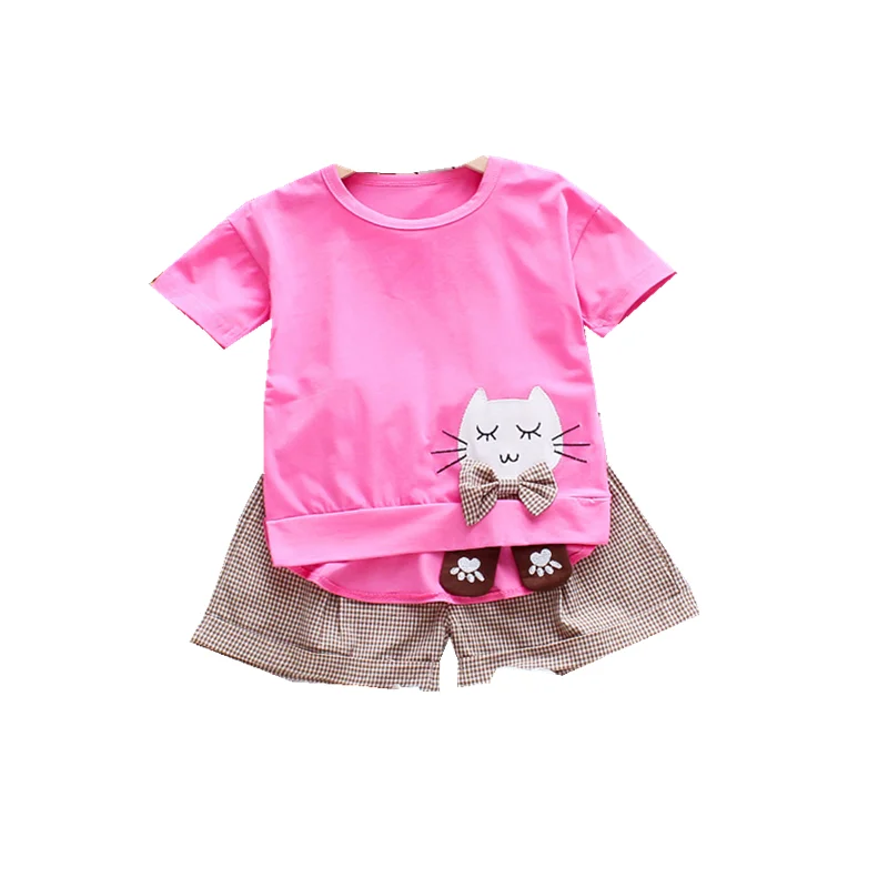 Одежда для маленьких девочек детские летние хлопковые футболки с мультяшным