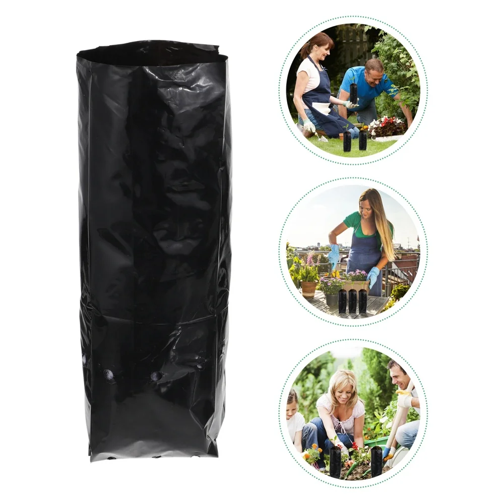 

100pcs Useful Plant Pouches Durable Black Planting Bags Farming Bags