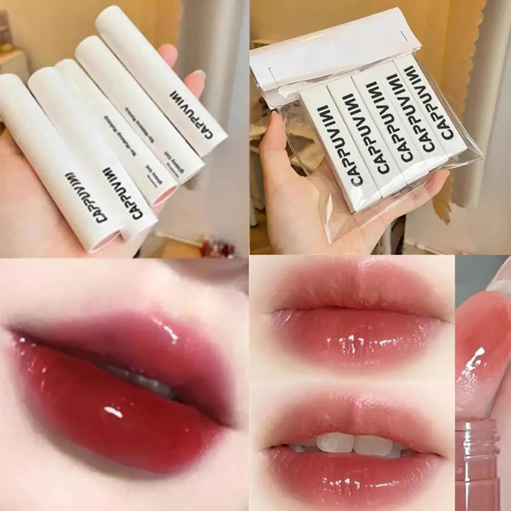 

1PC White Tube Gloss Labial Water-light Mirror Lip Glaze Not Fade Lip Tint Lasting Moistur Cosmetic Lipstick Cosmetic Wholesale