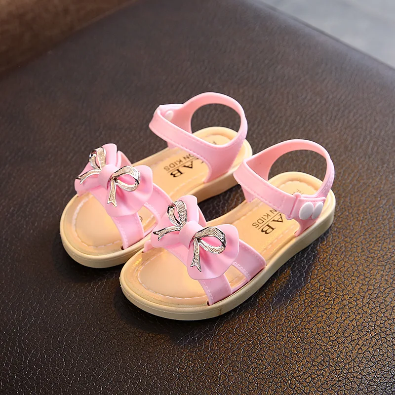 Детские сандалии для маленьких девочек милые принцессы из мягкого ПВХ с бантом
