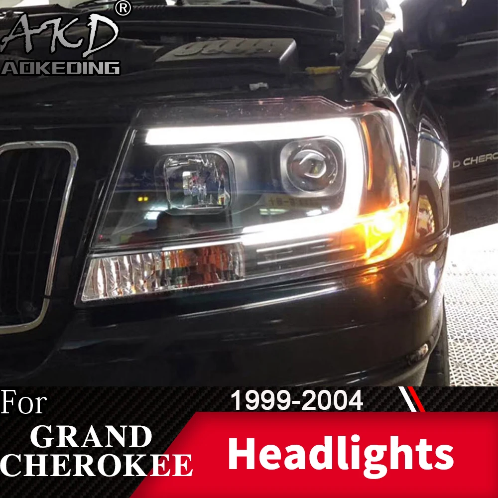 Передняя фара для автомобиля Jeep Grand Cherokee 1999 2004 головной светильник s туман дневные