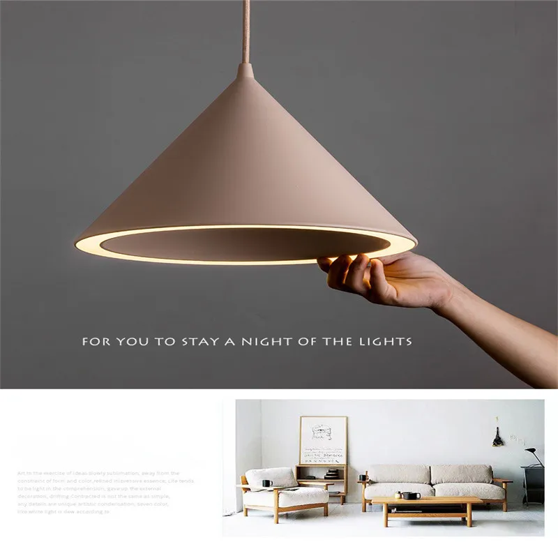 

Personality Aluminum Aura Color Light Simple Cafe Bar Lamps Creative Nordic Macaron Restaurant LED Chandelier Free Shipping