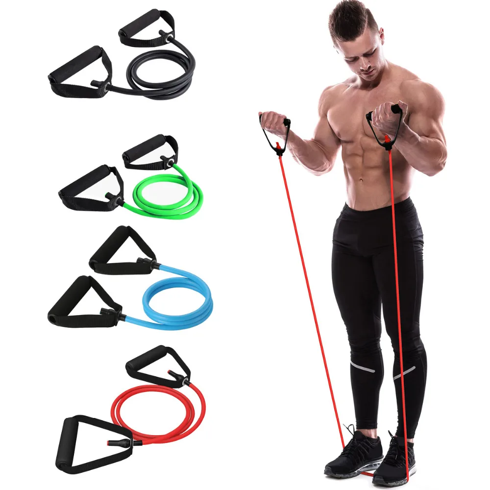 

120cm Fitness Resistance BandsYoga Elastic Pull Rope Rubber Exercise Tube Gym Home Workout Strength Training Equipment 5 Levels