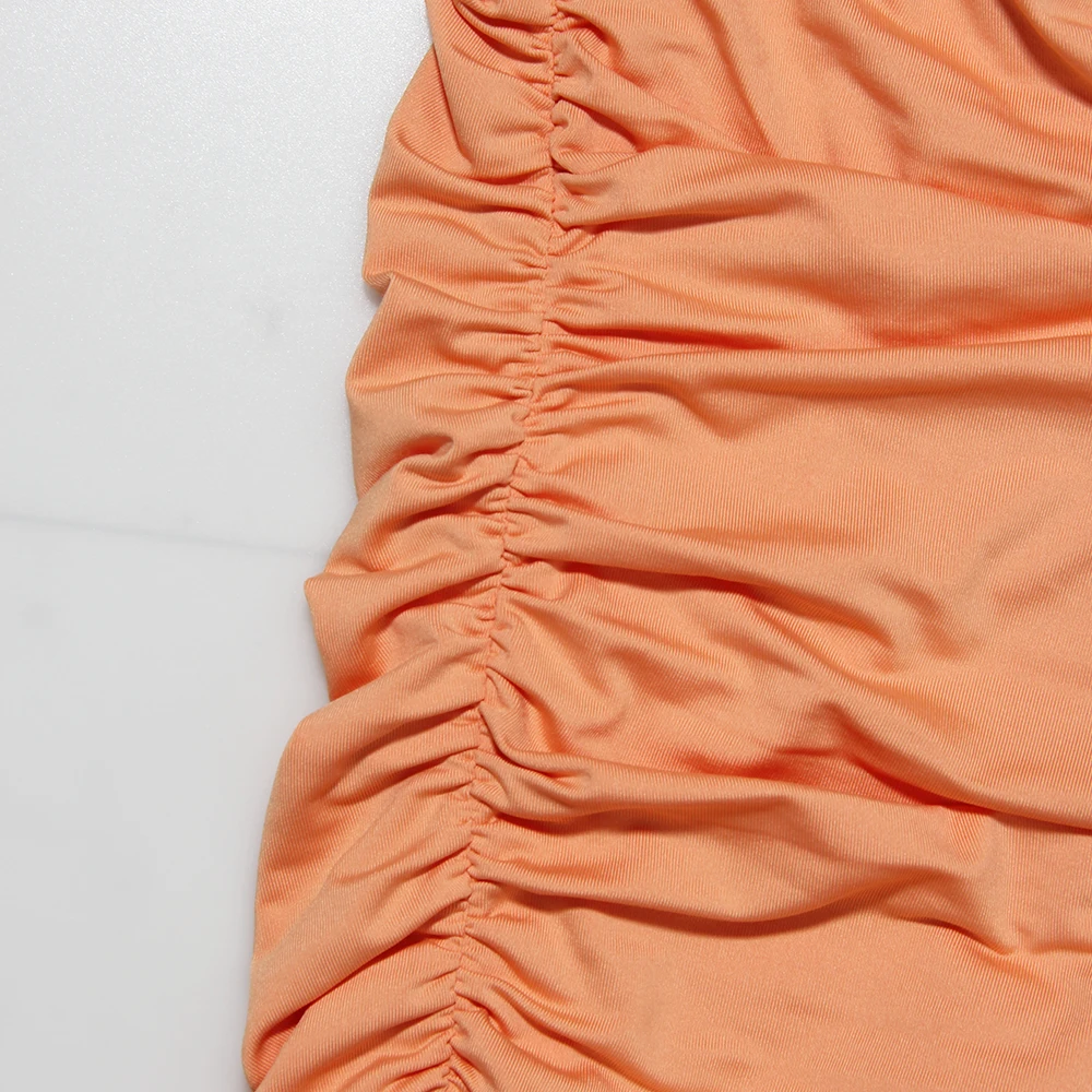 

Fyrneh Summer Dresses for Women 2021 Double Layered Tie Up Halter Bodycon Backless Sexy Beach Mini Dress