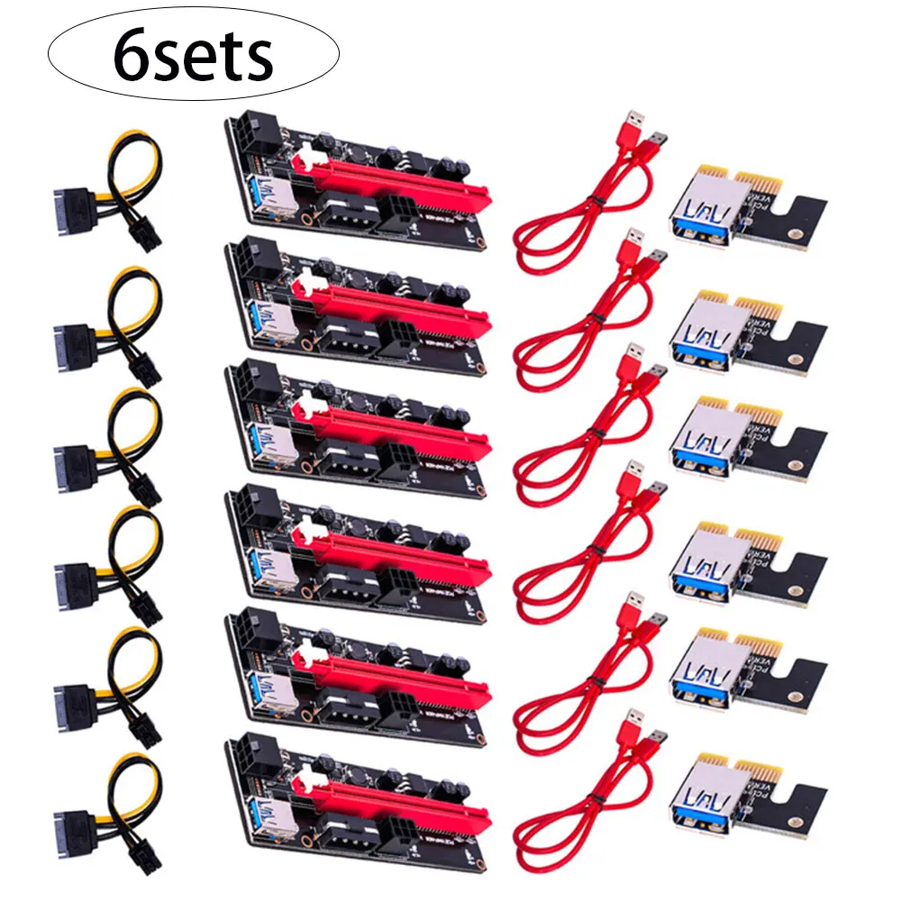 

PCI-E Graphics Card Cable Riser Card USB VER009S Extender Adapter Cable PCI-E 1X To 16X Extension Cable With LED Indicator
