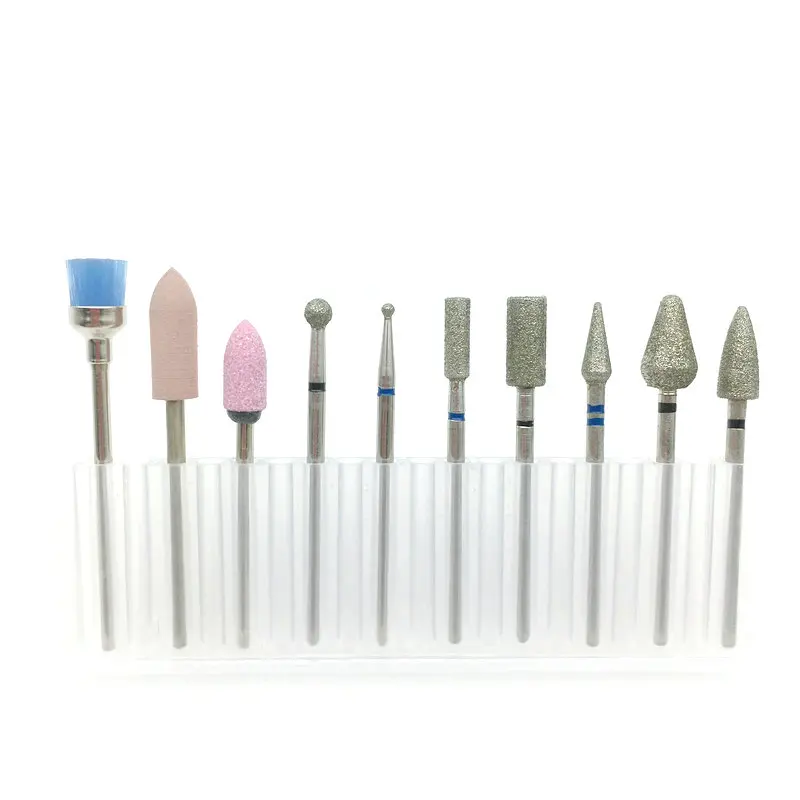 10 шт./компл. набор боров для полировки ногтей сверл электрическая вращающаяся