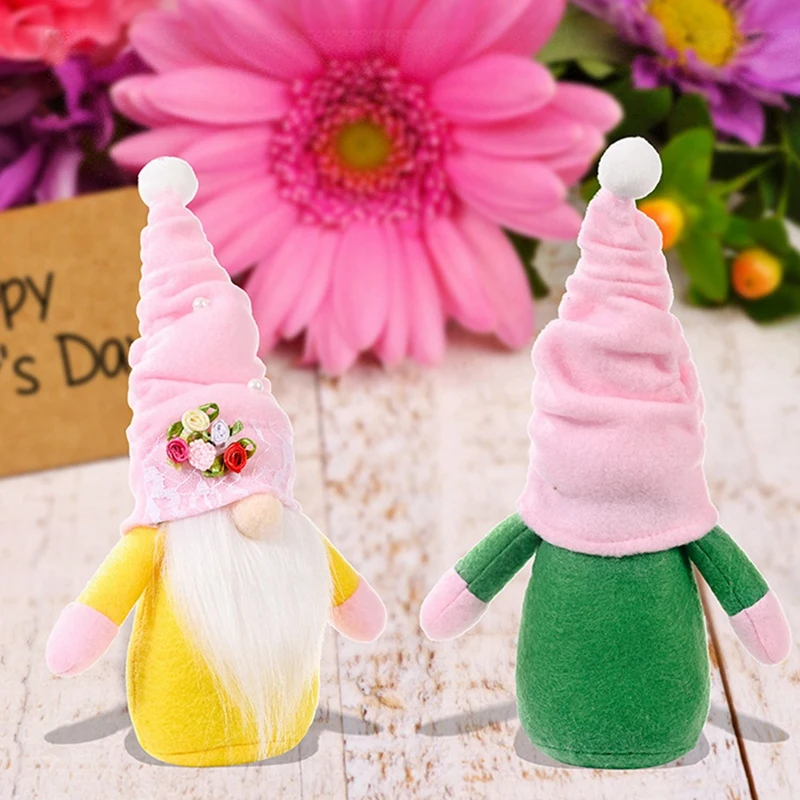 

3Pcs Spring Flower Dwarf Gnome Mother's Day Gnomes Gift Home Decoration Cute Creative Faceless Doll Party Festival Decor