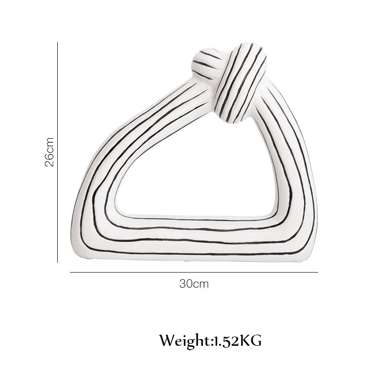 

Nordic Modern Creative Ceramic Ornaments Black And White Lines Triangle Knot Model House Decorations Crafts For Wedding Gifts