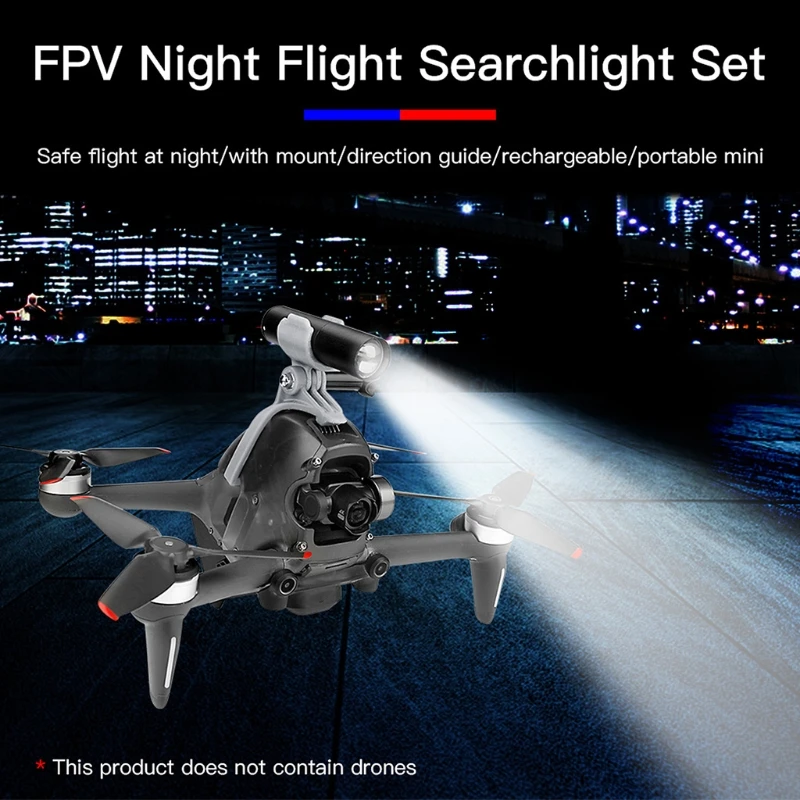 

Long-Range Luminosity Adjustable Flashlight Suitable for FPV Combo Crossing Aircraft Night Flight Drone Accessories