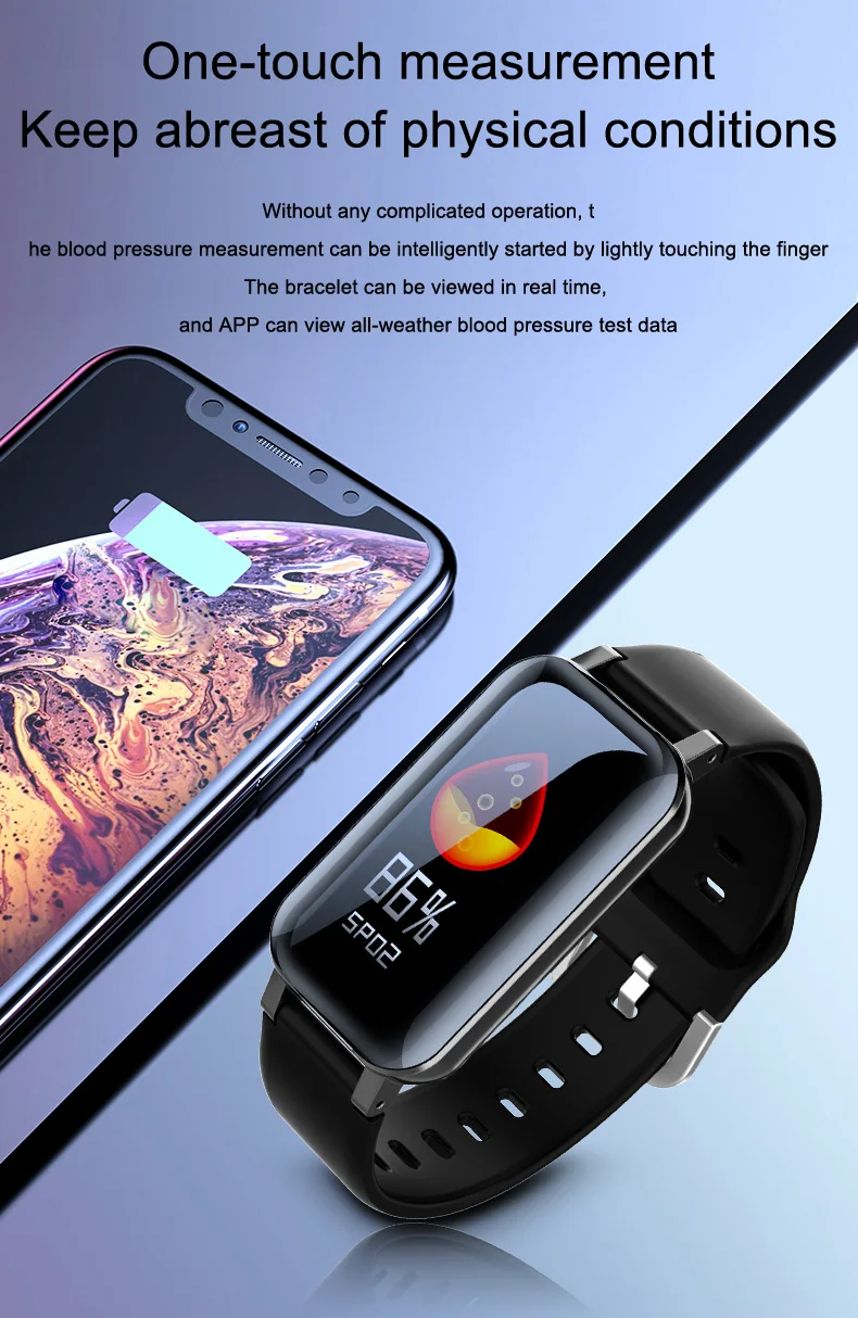 SOUMETIN T89 TWS цветной экран 2 в 1 Bluetooth-браслет наушники одно касание поддержка звонков