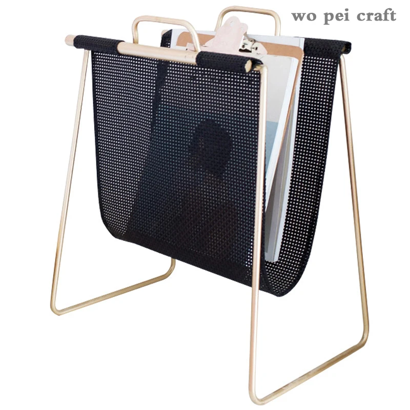 

Nordic Bookcase Metal Bookshelf Iron Magazine Holder Gold Book Rack File Book Organizer Shelves Home Decoration Accessories