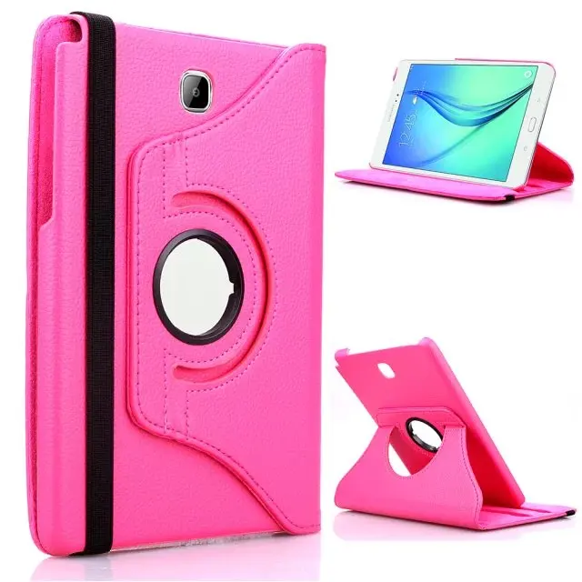 rose red Вращающийся на 360 чехол для планшета samsung Galaxy Tab A 8,0 чехол T350 T351 T355 P350 SM-T355 из искусственной кожи Стенд планшет 8 ''Чехол+ пленка - Цвет: rose red