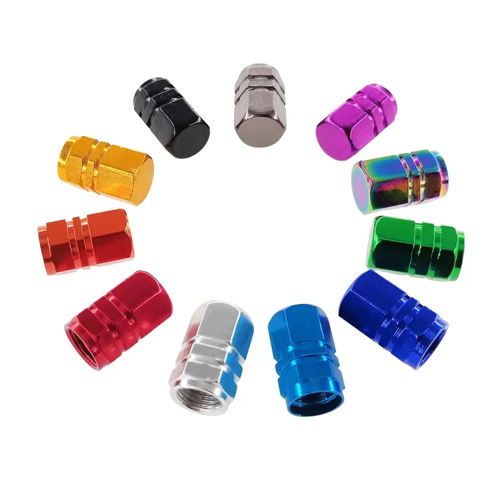 

4pcs Aluminum Car Tire Valve Caps Hex Alloy Tyre Valve Stem Cover Air Dust Cap Tire Valve Truck Bike Wheel Rim Valve Stem Cap