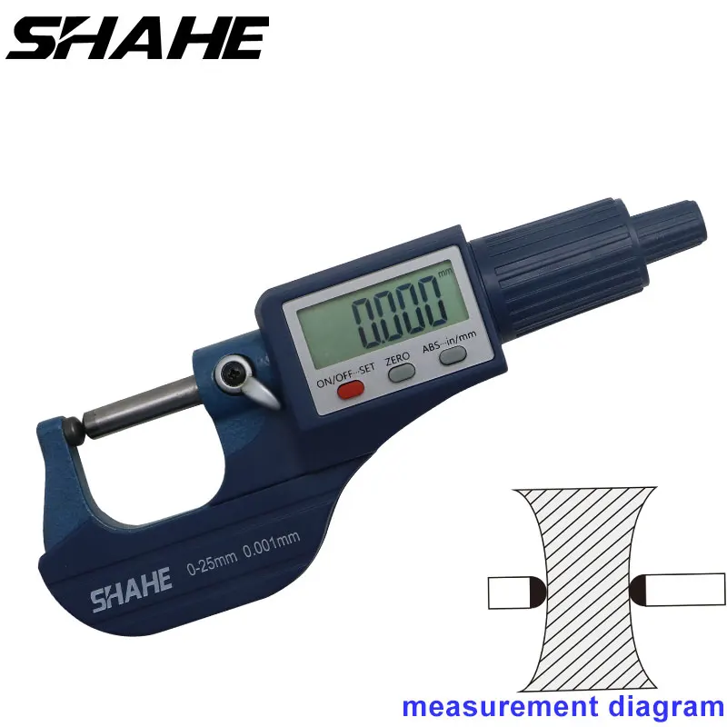Цифровой трубчатый микрометр shahe с двойной круглой головкой 0 25/25 50/50 75/100 мм