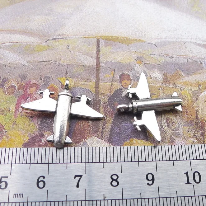 

Jewelry Charms 10 Pieces 24x22mm Antique Silver Color Aircraft Charms