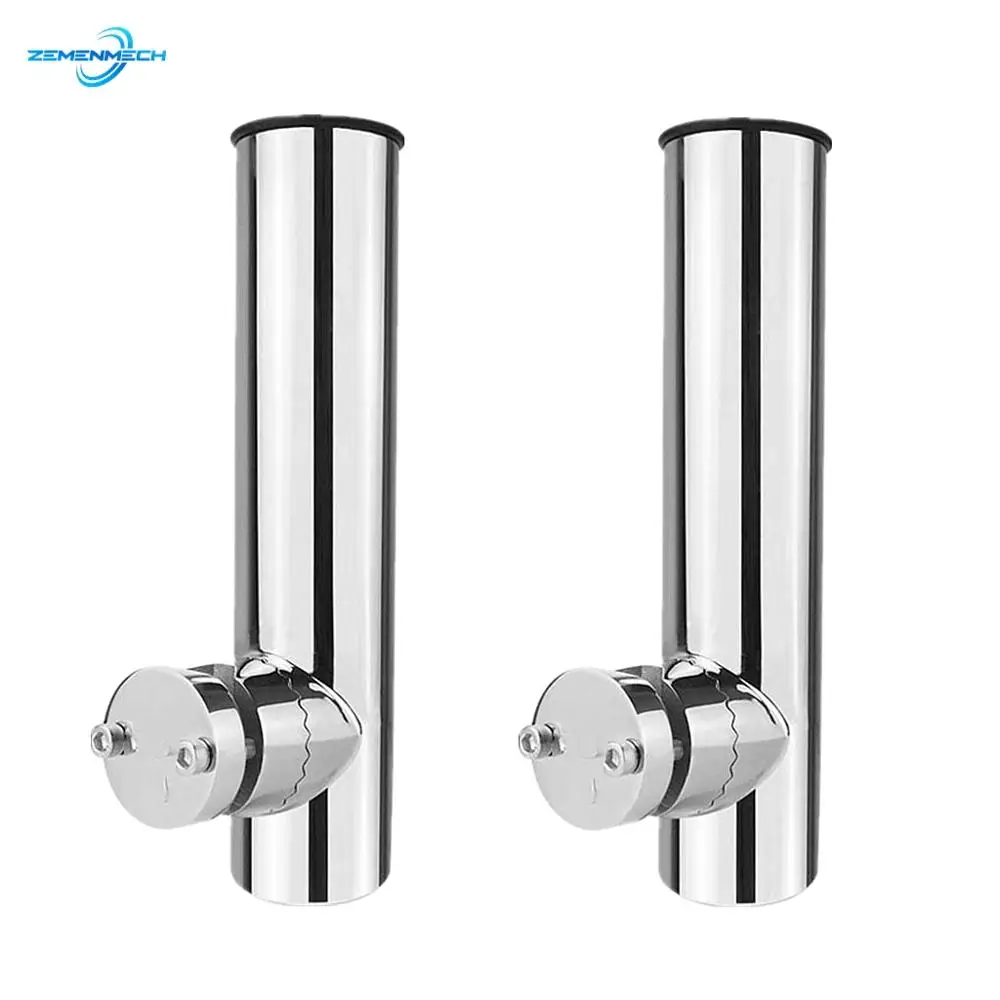 

2PCS Stainless Steel 316 Fishing Rod Rack Holder Rail Mount Stand For Fishing Rod Bracket Support With Clamp Marine Accessaries