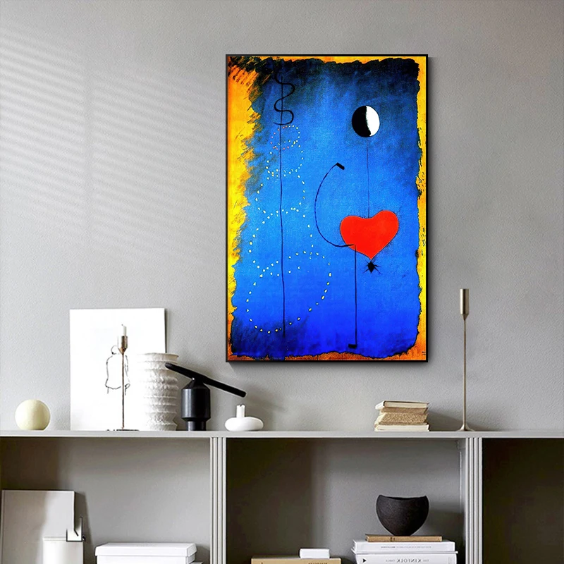 

Blue Color Graffiti Art Love Hearts Canvas Painting Posters and Prints Street Art Wall Art for Living Room Home Decor No Frame