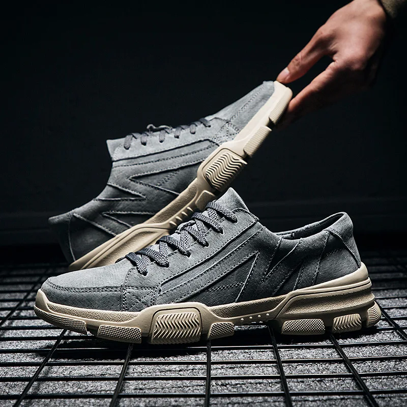 

Кроссовки мужские из натуральной коровьей кожи, дышащие, на шнуровке, повседневная обувь для тренировок, английский стиль, плоская подошва