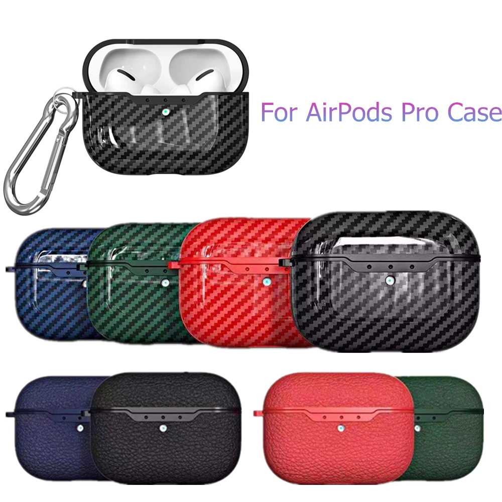 Чехол для AirPods Pro противоударный чехол из углеродного волокна с зернистой