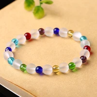 8mm glass crystal natural bracelet for women men matte stone bead bracelet bangles handmade fine jewelry lovers gift new year