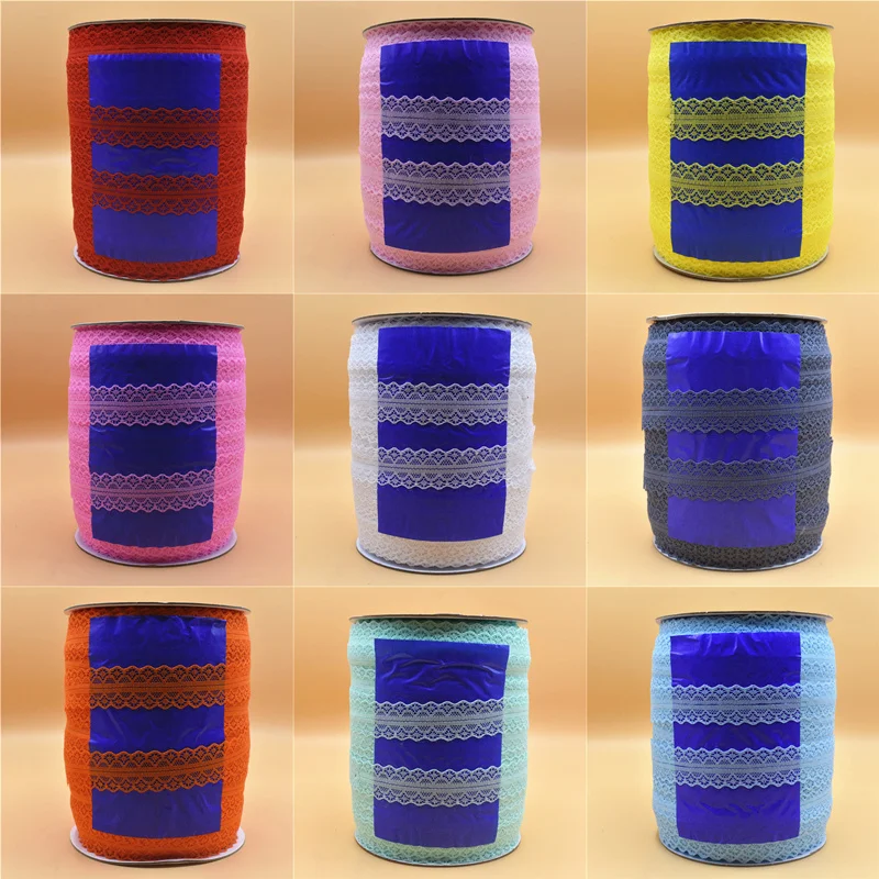 Оптовая продажа 400 ярдов/рулон красивая белая кружевная лента Ширина 28 мм вышитая