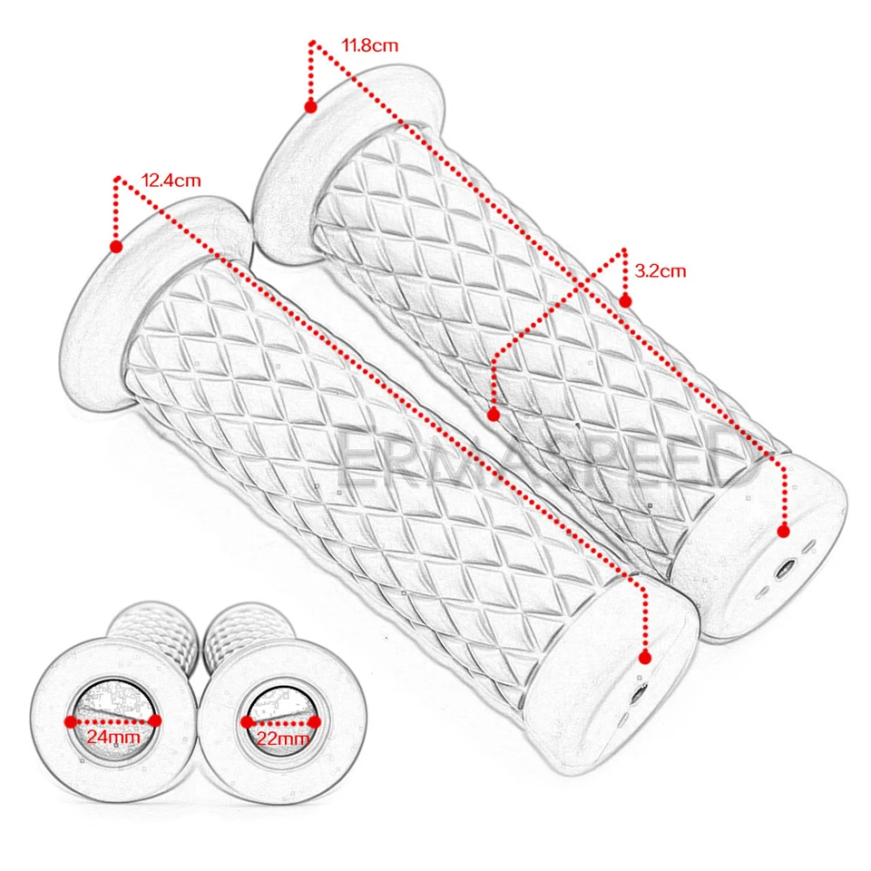 

Rubber Classic Vintage 22MM Moto Handlebar Retro Motorcycle Grips for KTM Cafe Racer Yamaha mt09 Universal Motorbike Accessories