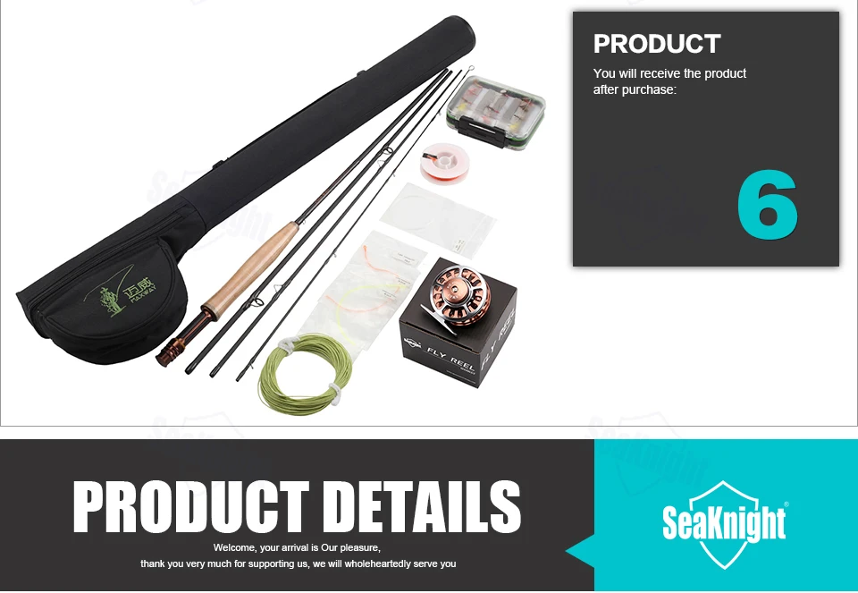 SeaKnight maxway Fly рыболовный набор 7/8/8/10 футов Fly Удочка+ катушка+ линия+ сумка+ Biat 4 секции для Набор для рыбалки